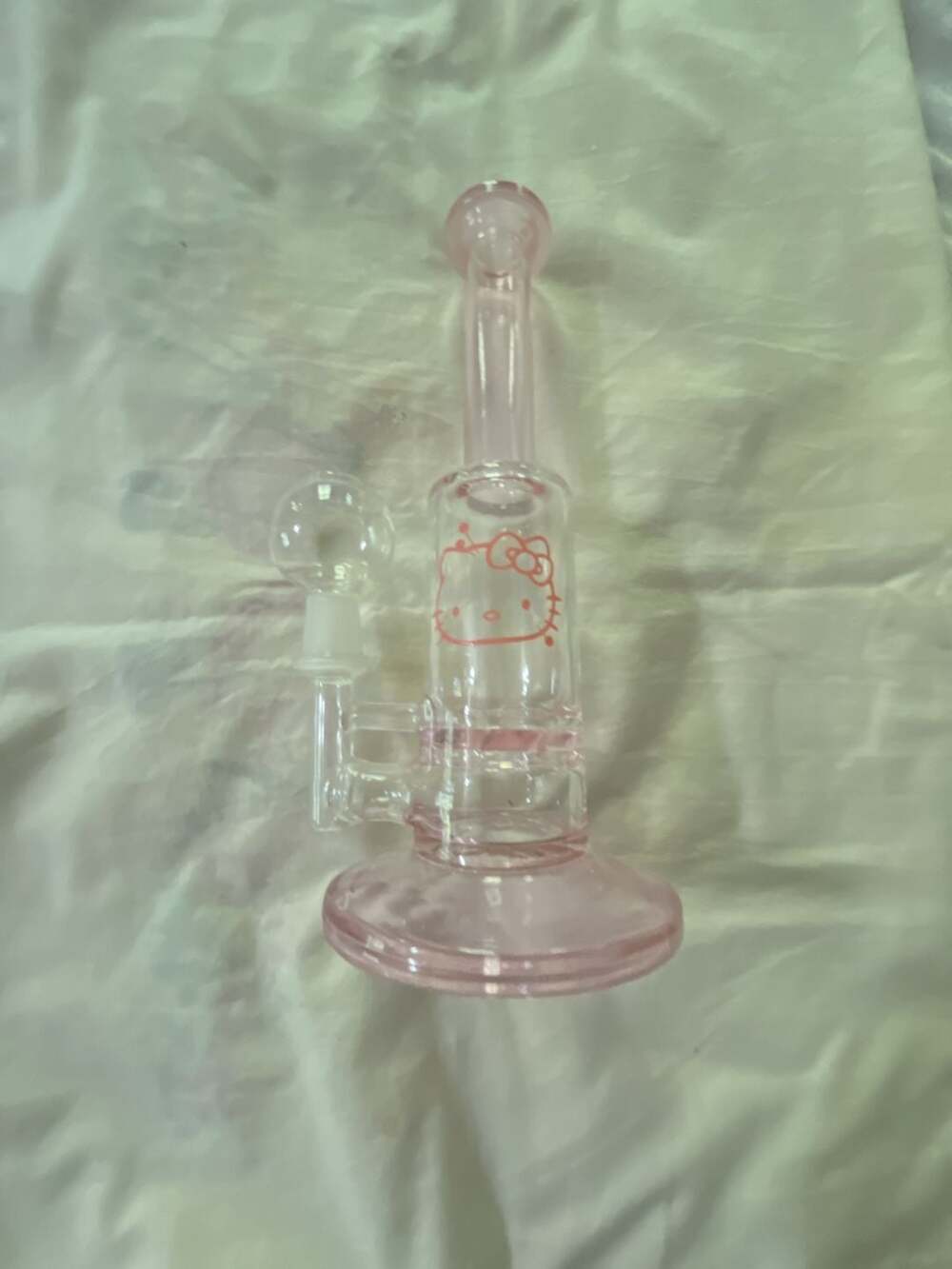 Hello Kitty Pink Glass Water Piece  with Perc
